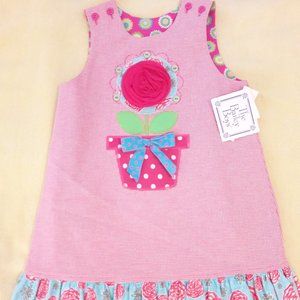 NWT Reversible Bailey Boys  Flower Pot Dress SZ 3T